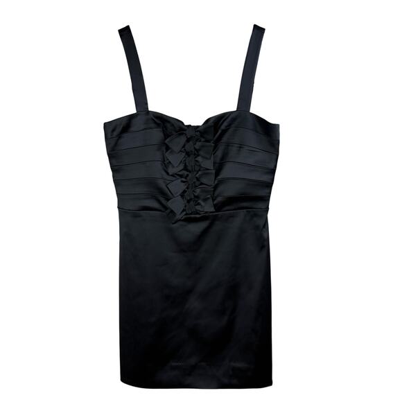 VERONICA BEARD Kennedy Bow Black Satin Mini Dress - Picture 8 of 14